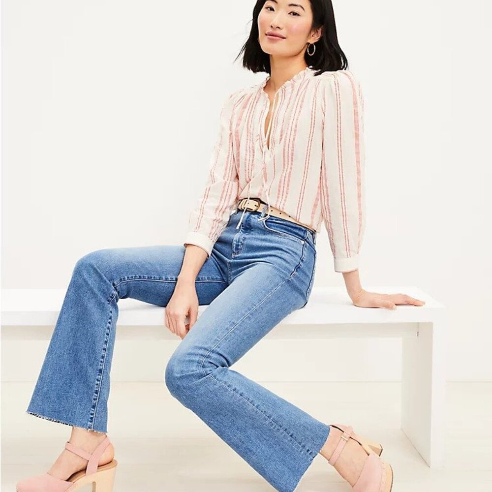 LOFT High Rise Slim Flare Jeans Women's Size 32
